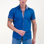 Short Sleeve Button Up Shirt // Royal Blue (2XL)