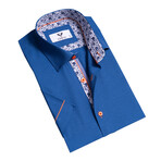 Short Sleeve Button Up Shirt // Royal Blue (5XL)