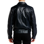 Antonia Leather Jacket // Dark Blue (M)