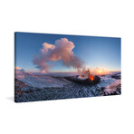 Kam Volcano Print on Wrapped Canvas (6"H x 12"W x 1.5"D)