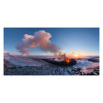 Kam Volcano Print on Wrapped Canvas (6"H x 12"W x 1.5"D)