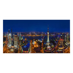 Shanghai Night Print on Wrapped Canvas (6"H x 12"W x 1.5"D)