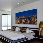 Shanghai Night Print on Wrapped Canvas (6"H x 12"W x 1.5"D)