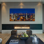 Shanghai Night Print on Wrapped Canvas (6"H x 12"W x 1.5"D)
