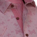 Short Sleeve Button Up Shirt // Pink (S)