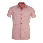 Short Sleeve Button Up Shirt // Pink (S)