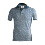 Bacchus Polo Shirt // Medium Blue + White Floral (L)