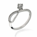 18K White Gold Diamond Loop Ring // Ring Size: 6.25 // Store Display