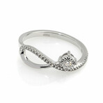 18K White Gold Diamond Loop Ring // Ring Size: 6.25 // Store Display