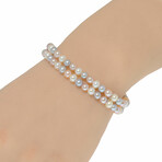 Paradise 18K White Gold Pearl Two Row Bracelet // 7" // Store Display