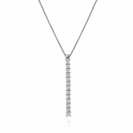 Lumina 18K White Gold Diamond Dangle Pendant Necklace // 16" // Store Display