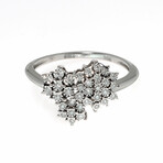 18K White Gold Diamond Flower Cluster Ring // Ring Size: 6.25 // Store Display