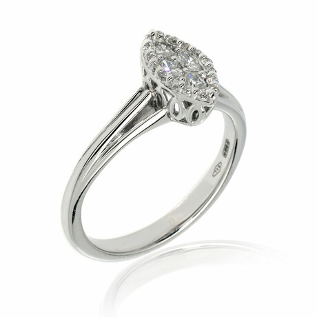 18K White Gold Diamond Cluster Ring // Ring Size: 7.25 // Store Display