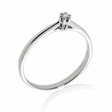 18K White Gold Diamond Dainty Ring // Store Display (Ring Size: 6.5)