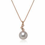 Paradise 18K Rose Gold Diamond + Silver Pearl Necklace // 17" // Store Display