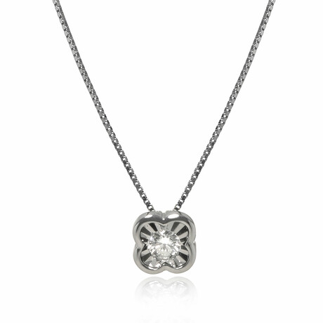 Bliss Lumina 18K White Gold Diamond Flower Pendant Necklace // 16" // Store Display