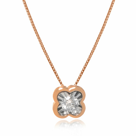 Bliss Lumina 18K Rose Gold + 18k White Gold Diamond Necklace // 15"-16" // Store Display