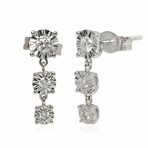 Bliss Sole 18K White Gold Diamond Earrings // Store Display