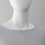 Paradise 18K Rose Gold Diamond + White Pearl Necklace // 17" // Store Display