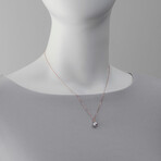 Paradise 18K Rose Gold Diamond + Silver Pearl Necklace // 17" // Store Display