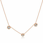 Bliss By Lumina 18K Rose Gold + 18K White Gold Diamond Necklace // 15"-16" // Store Display