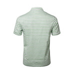 Silky Green Stripe Polo Shirts // Green (2XL)