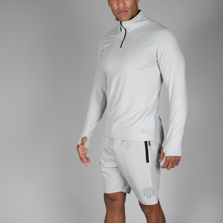 NKMR Training Dry Half Zip Top // Light Gray (Small)