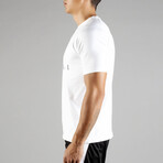 PREMIUM Brand Basic T-Shirt Light // White + Black (Small)