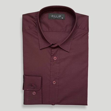 Edinburg Lycra Poplin Shirt // Burgundy (S)