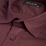 Edinburg Lycra Poplin Shirt // Burgundy (S)