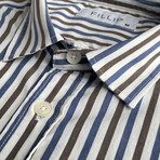 Dallas Striped Shirt // Ecru (XL)