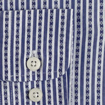 Ulaanbaatar Striped Shirt // Blue (2XL)
