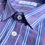 Zagreb Striped Shirt // Blue (M)