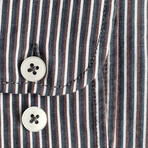 Calgary Striped Shirt // Navy (S)