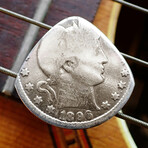 Silver Barber Quarter Coin Guitar Pick