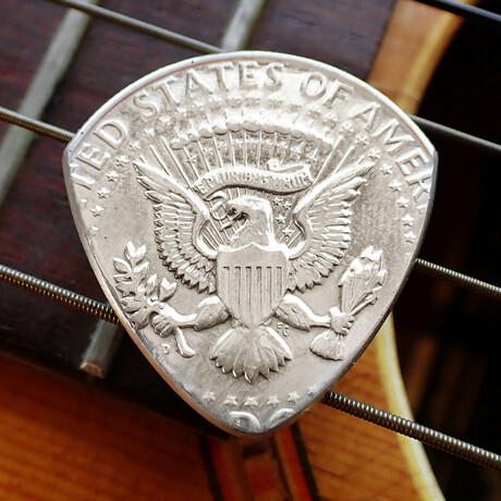 Silver Kennedy Half Dollar Coin Guitar Pick