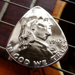 Silver Franklin Half Dollar Coin Guitar Pick