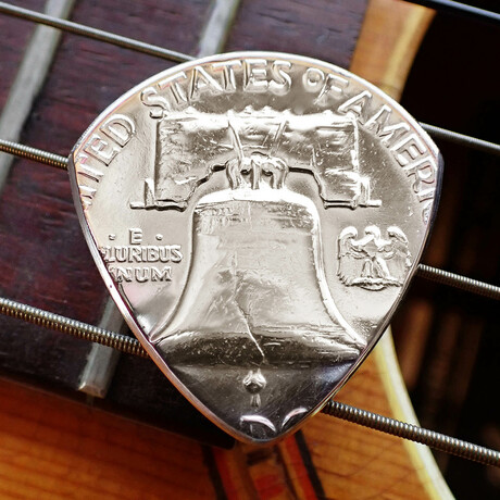 Silver Franklin Half Dollar Coin Guitar Pick