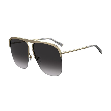 Givenchy // Unisex Oversized Square Sunglasses // Gold + Dark Gray