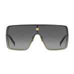 Givenchy // Women's Rectangle Sunglasses // Gold Gray + Dark Gray