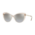 Versace // Women's Acetate Cat Eye Sunglasses // Rose Brown + Gray + Silver