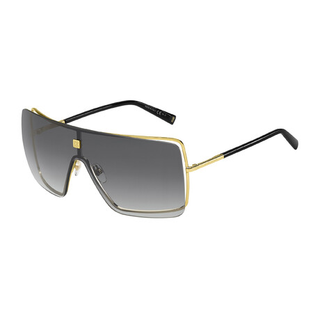 Givenchy // Women's Rectangle Sunglasses // Gold Gray + Dark Gray