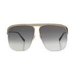 Givenchy // Unisex Oversized Square Sunglasses // Gold + Dark Gray