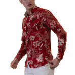 Nature Reversible Cuff Button-Down Shirt // Red (M)