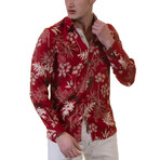 Nature Reversible Cuff Button-Down Shirt // Red (M)