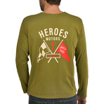Heroes "Flag" Henley // Army Green (2XL)