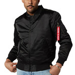 Heroes "Helmet" Zip Front Bomber Jacket // Black (S)