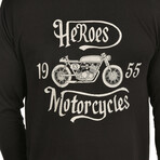 Heroes "1955" Henley // Black (S)