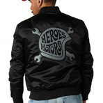Heroes "Helmet" Zip Front Bomber Jacket // Black (S)