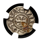 Crusader Genoa Italy Silver Coin // 1139-1252 AD // NGC AU
